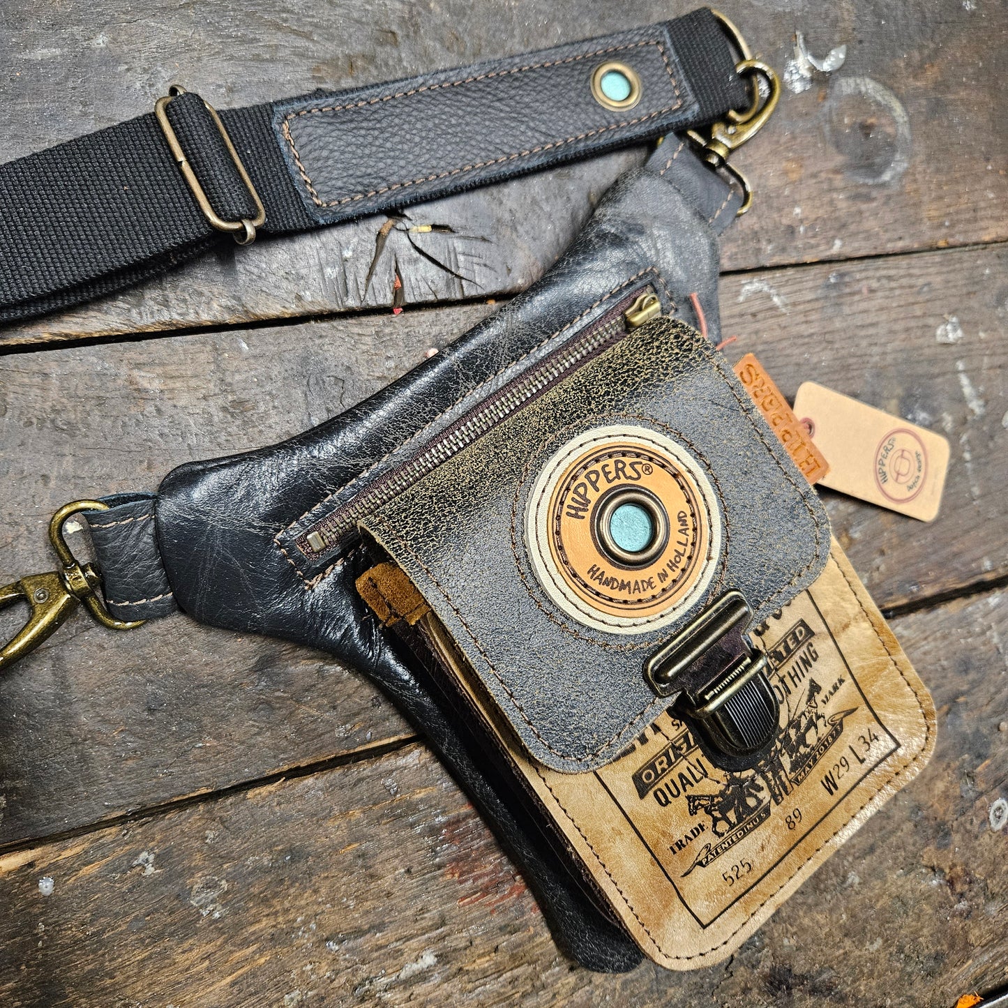Luxe Hippers zwart bruin vintage II