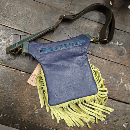 Luxe Hippers bruin vintage groen aqua franje