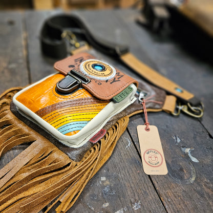 Luxe Hippers bruin vintage bruin/oranje franje