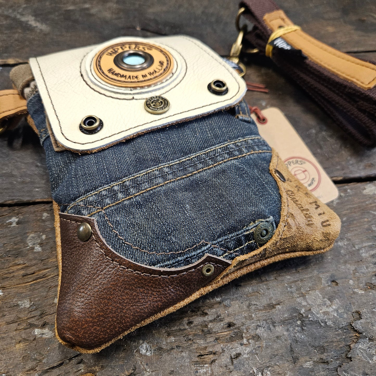 Hippers 2-zijdig jeans/bruin