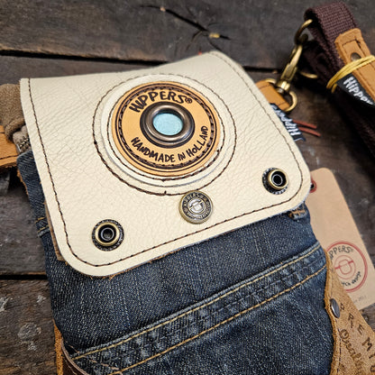 Hippers 2-zijdig jeans/bruin