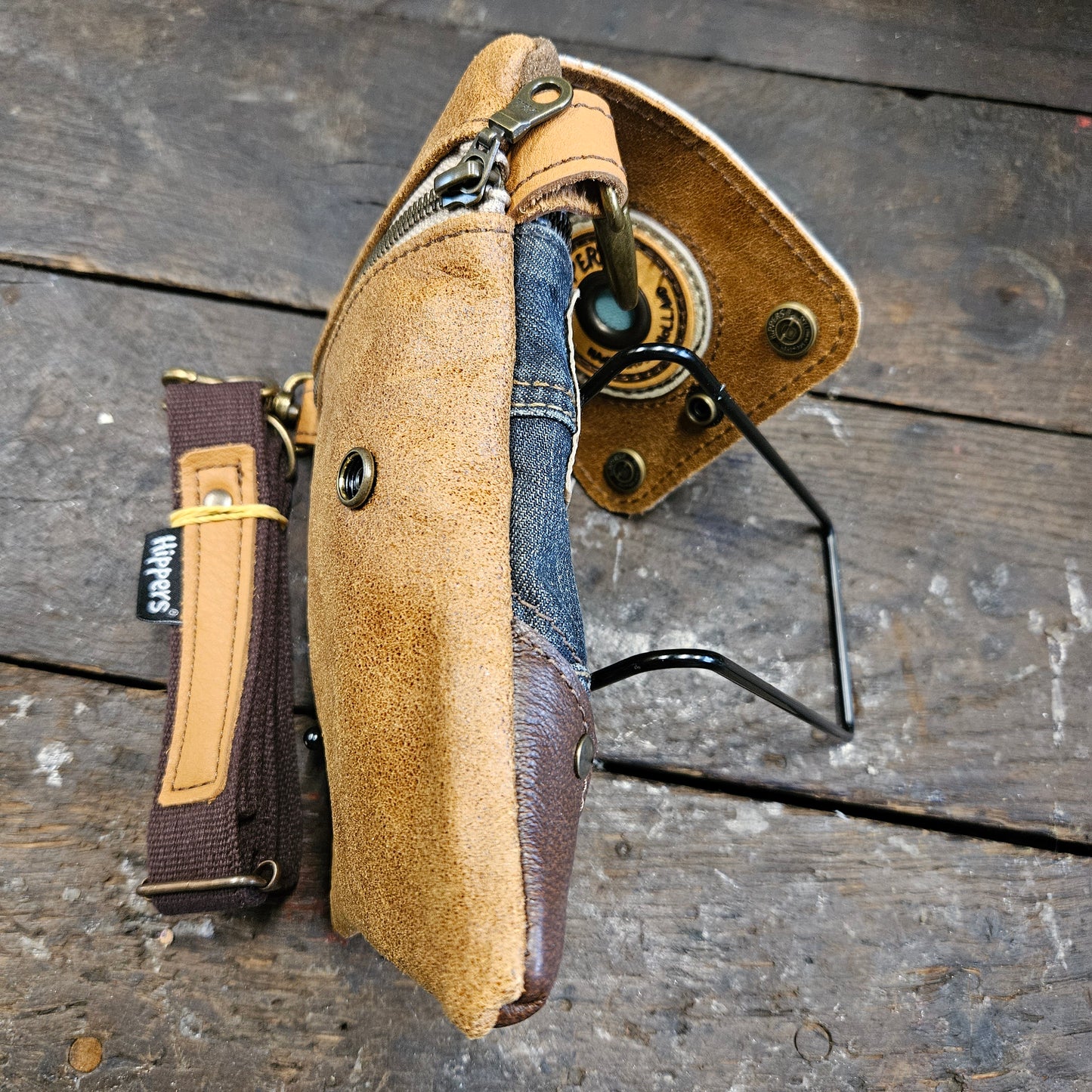 Hippers 2-zijdig jeans/bruin