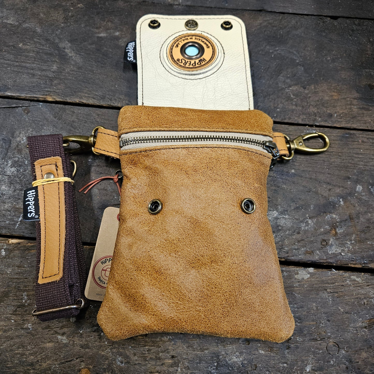 Hippers 2-zijdig jeans/bruin