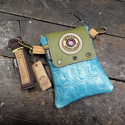 Hippers 2-zijdig jeans/croco aqua