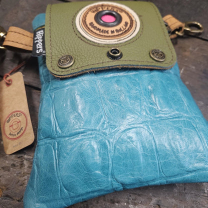 Hippers 2-zijdig jeans/croco aqua