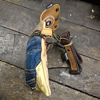 Hippers 2-zijdig jeans/lichtbruin army