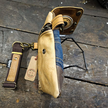 Hippers 2-zijdig jeans/lichtbruin army