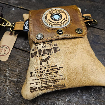 Hippers 2-zijdig jeans/lichtbruin army