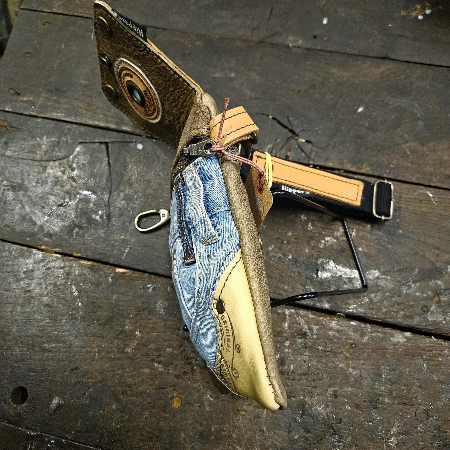 Hippers 2-zijdig jeans/taupe