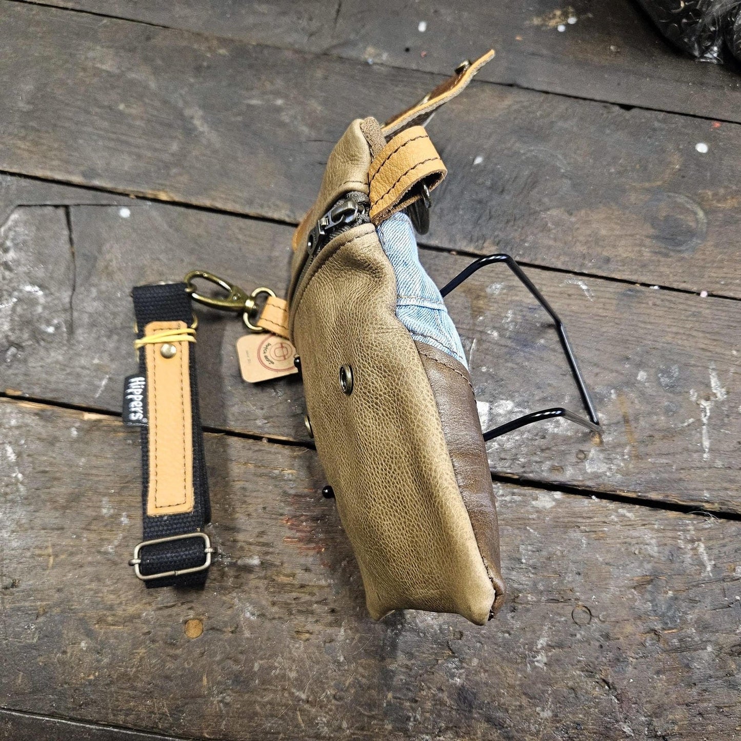 Hippers 2-zijdig jeans/taupe