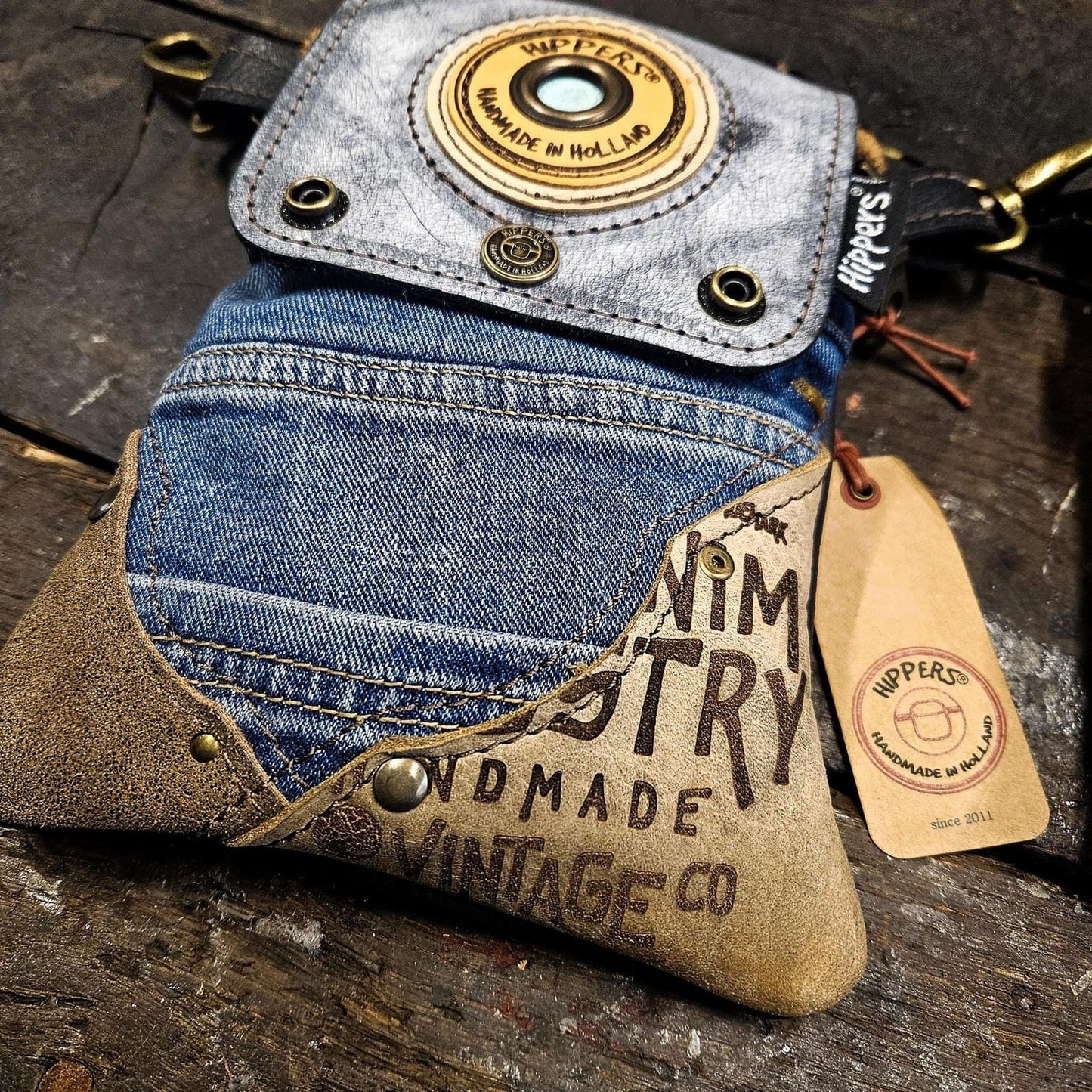 Hippers 2-zijdig jeans/zwart