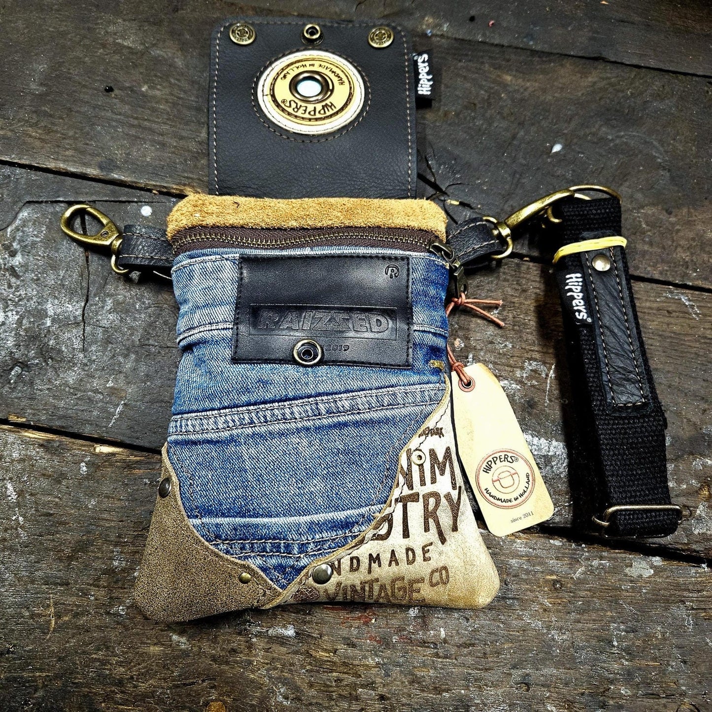 Hippers 2-zijdig jeans/zwart