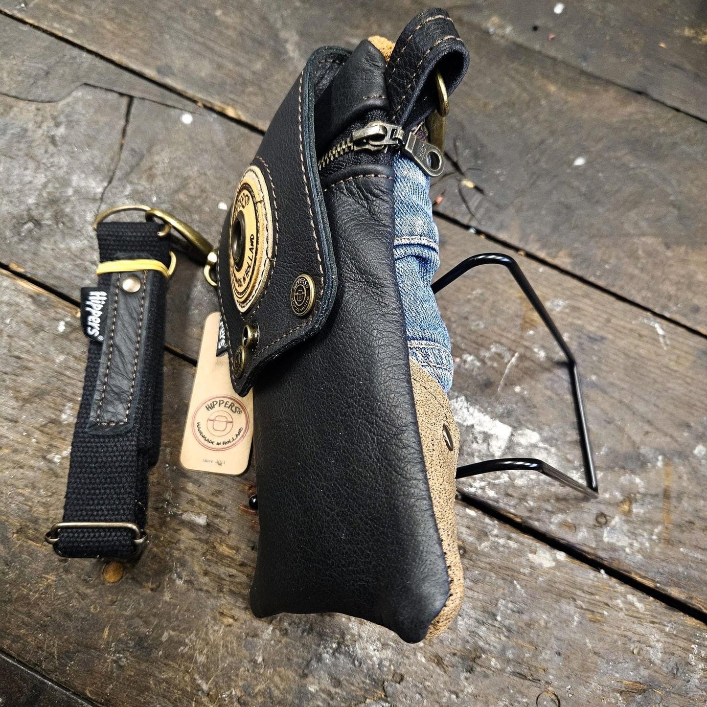 Hippers 2-zijdig jeans/zwart
