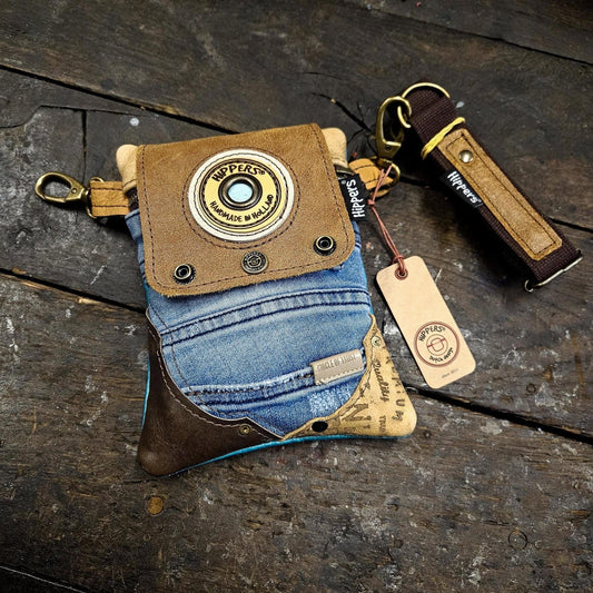 Hippers 2-zijdig jeans/croco aqua