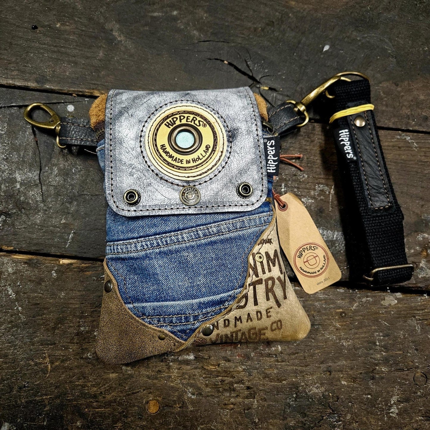 Hippers 2-zijdig jeans/zwart