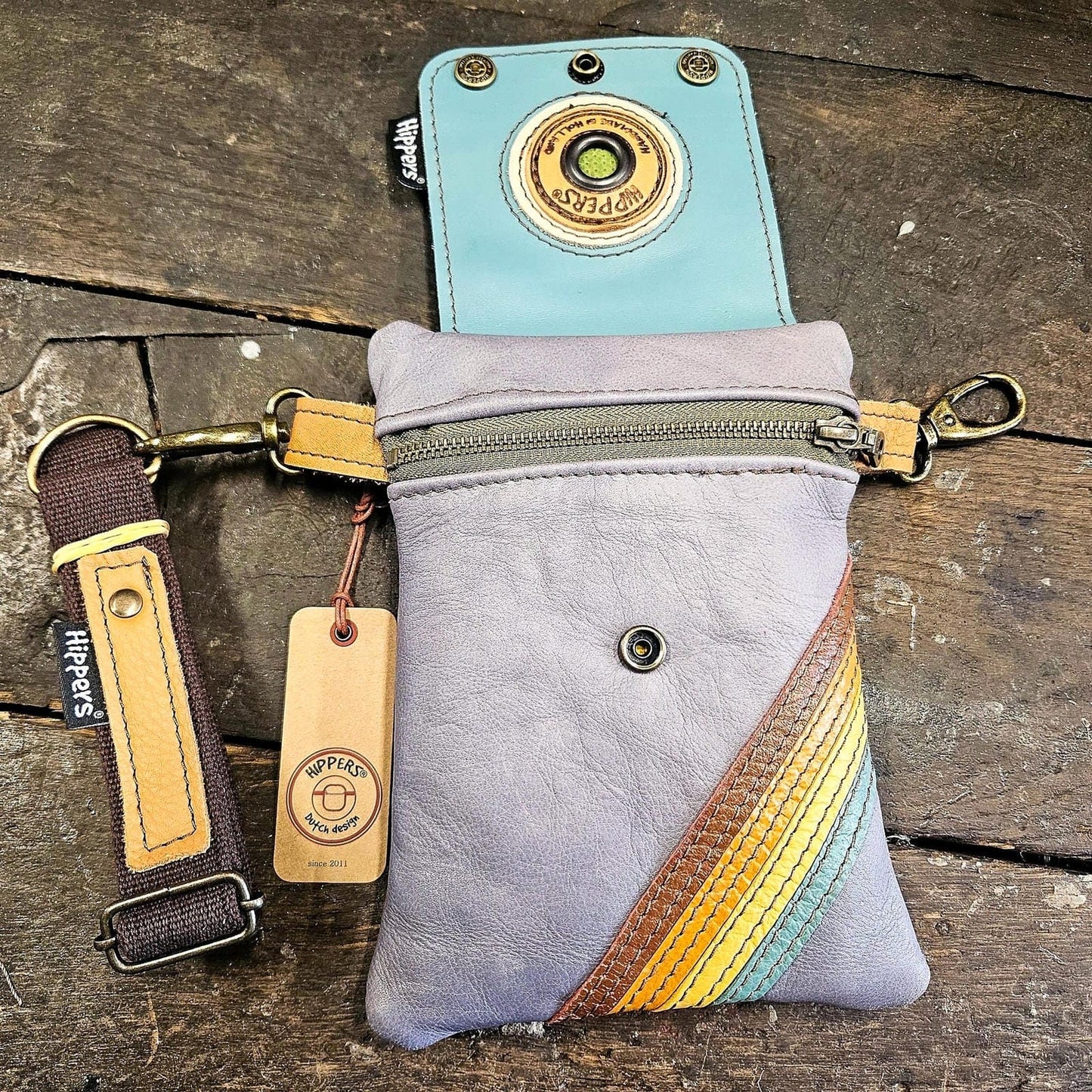 Hippers 2-zijdig vintage aqua/vintage paars
