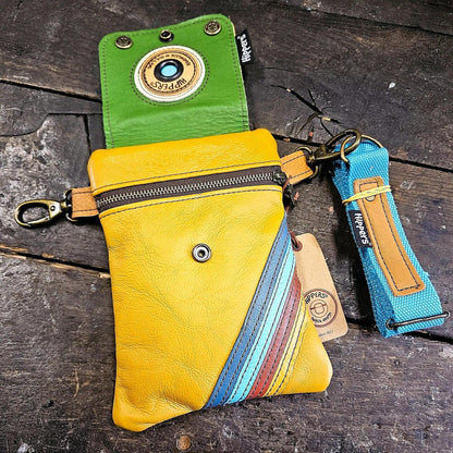 Hippers 2-zijdig vintage oker/groen