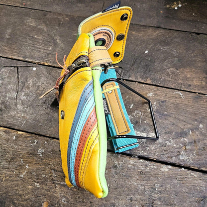 Hippers 2-zijdig vintage oker/groen