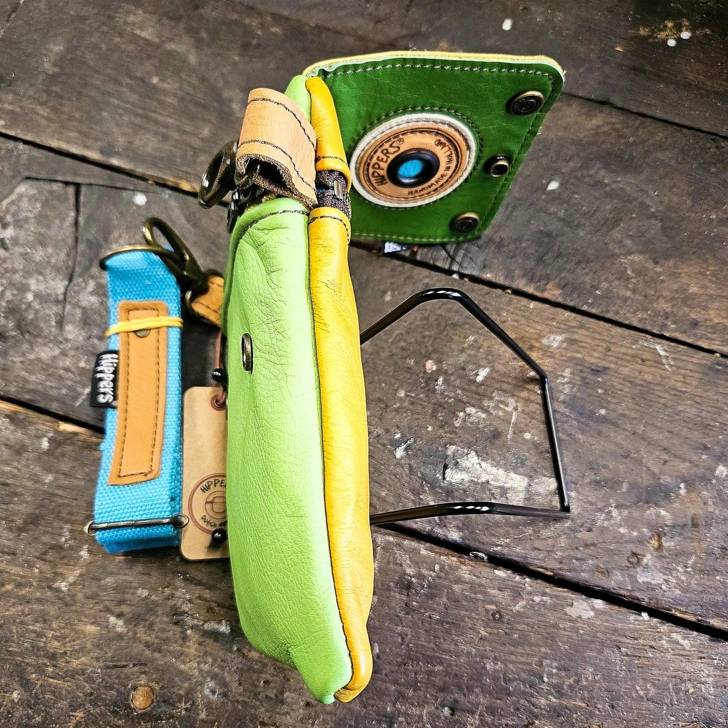 Hippers 2-zijdig vintage oker/groen