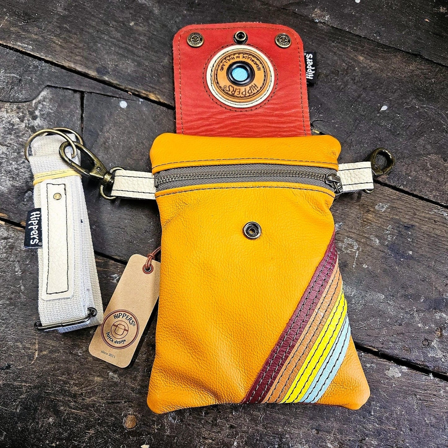 Hippers 2-zijdig vintage rood/vintage oranje