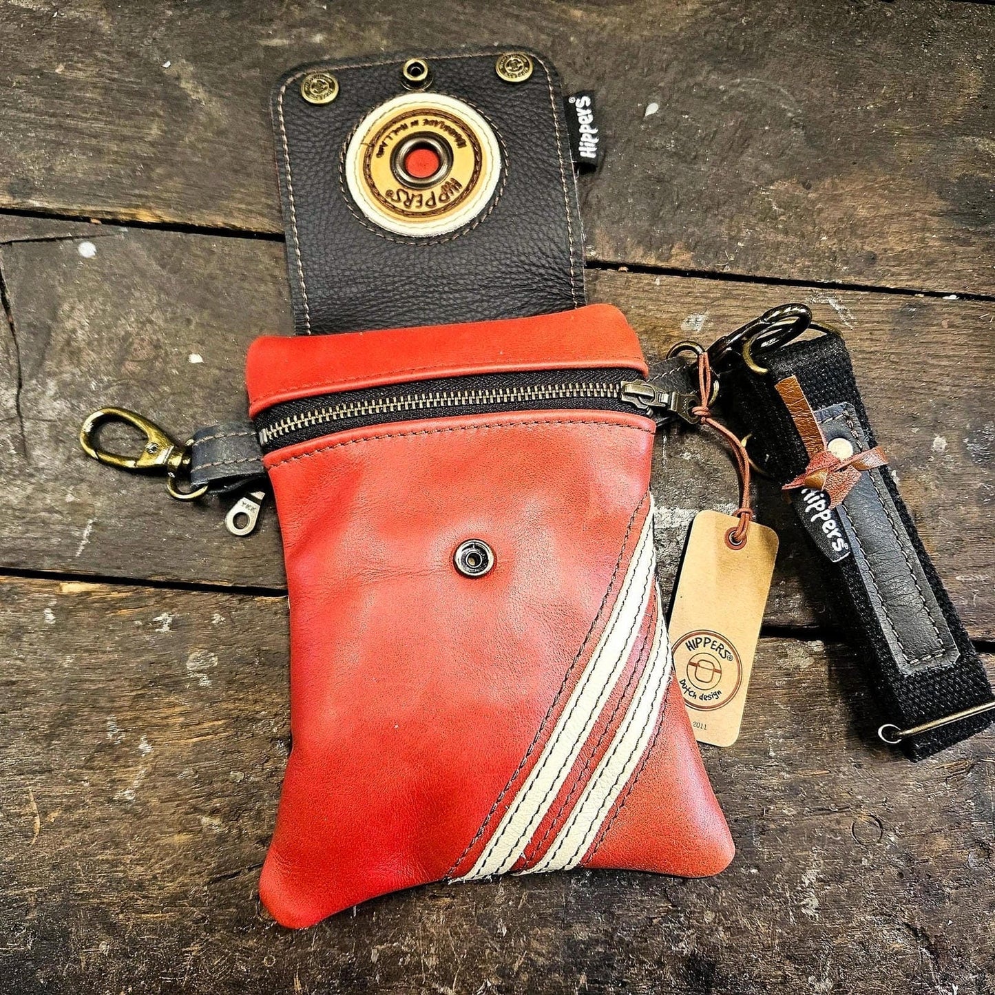Hippers 2-zijdig zwart/rood sport