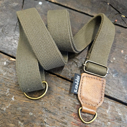 Hippers Schouderband legergroen 3 cm