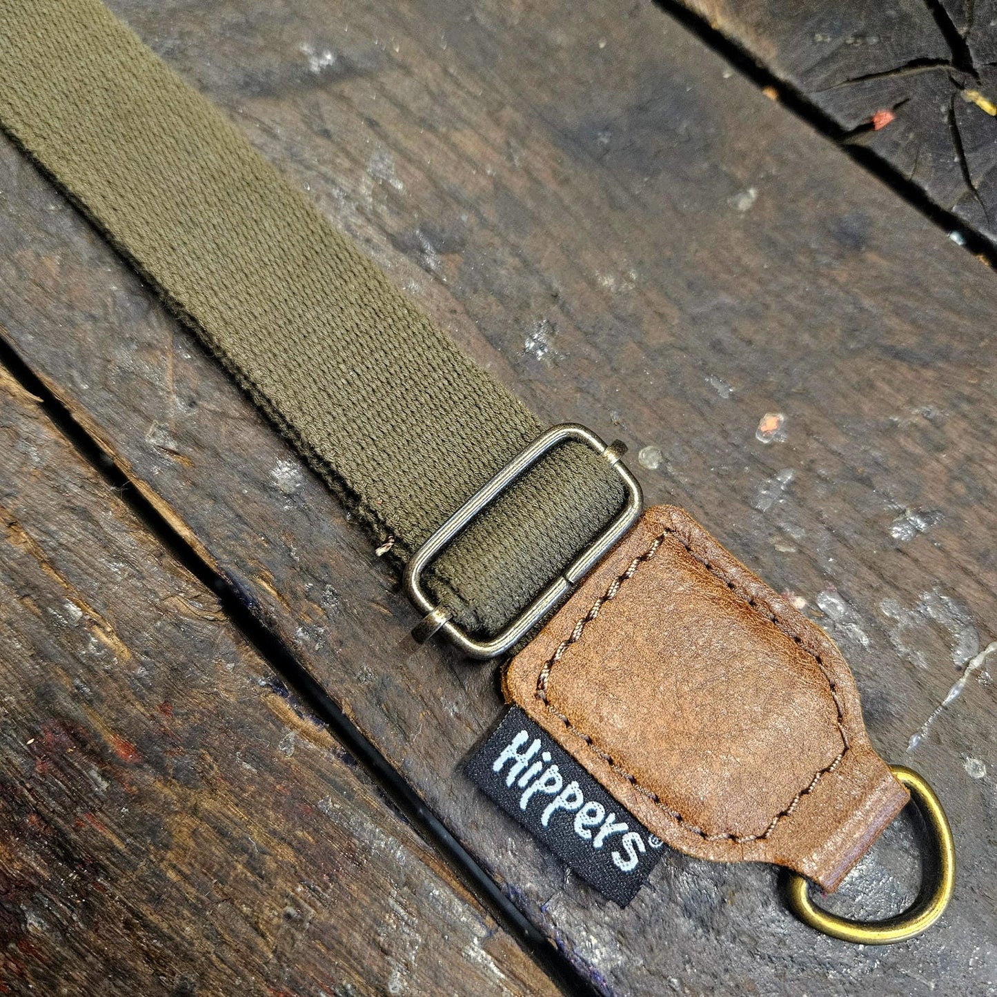 Hippers Schouderband legergroen 3 cm