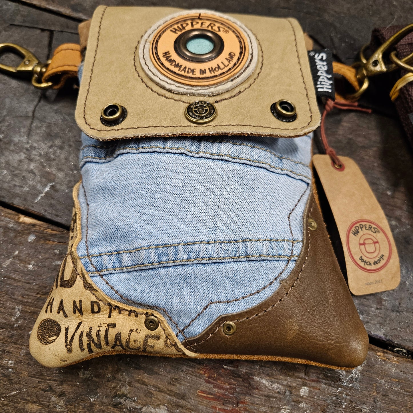 Hippers 2-zijdig jeans/bruin