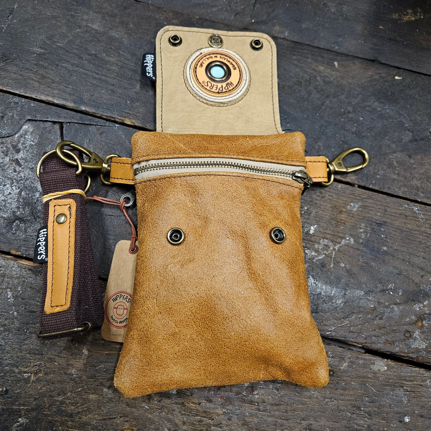 Hippers 2-zijdig jeans/bruin