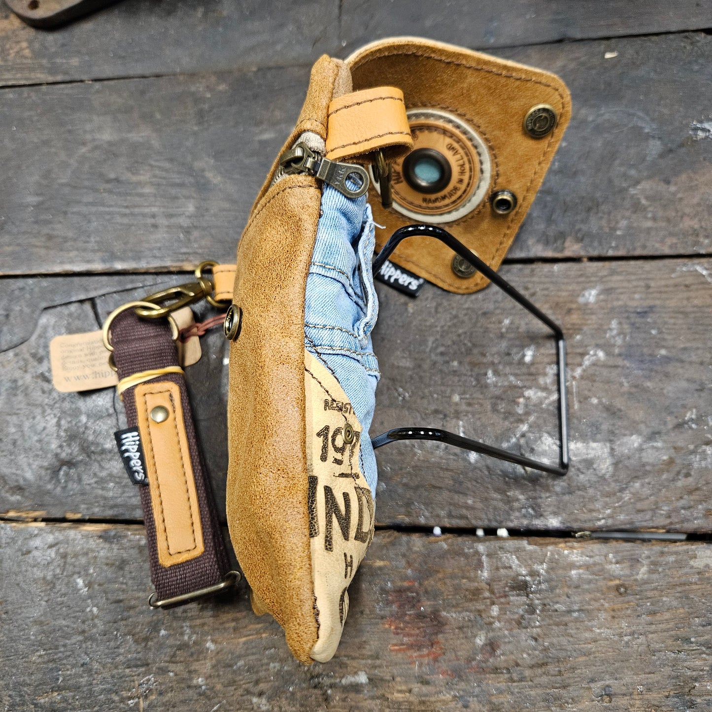 Hippers 2-zijdig jeans/bruin