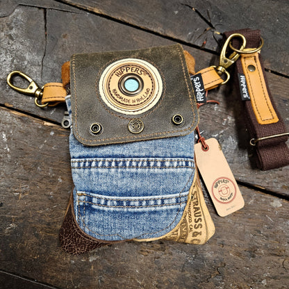 Hippers 2-zijdig jeans/bruin