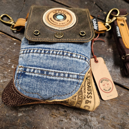 Hippers 2-zijdig jeans/bruin