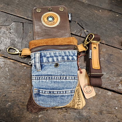 Hippers 2-zijdig jeans/bruin