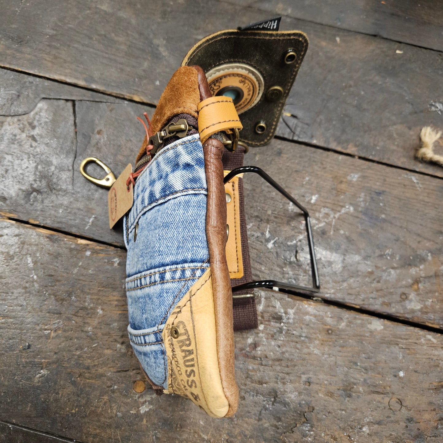 Hippers 2-zijdig jeans/bruin