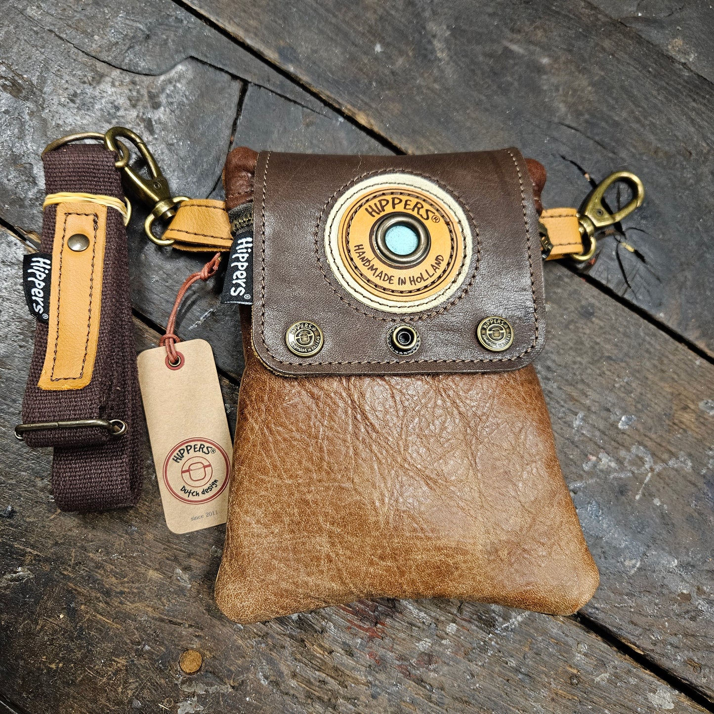 Hippers 2-zijdig jeans/bruin