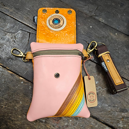 Hippers 2-zijdig vintage roze/croco oranje