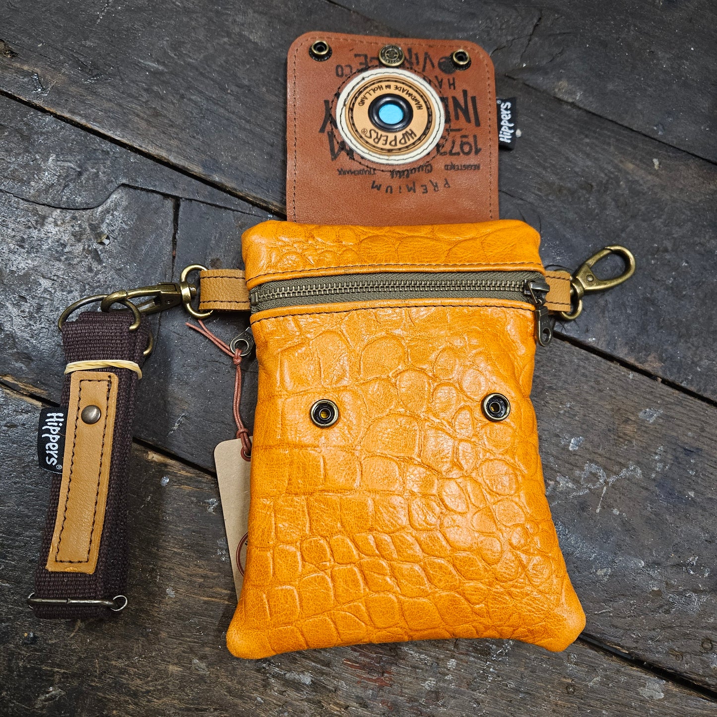 Hippers 2-zijdig vintage roze/croco oranje