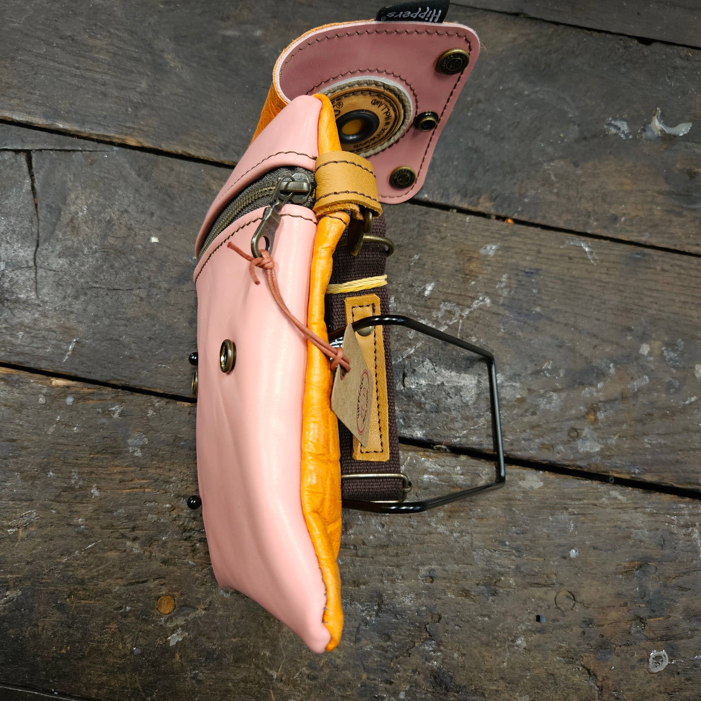 Hippers 2-zijdig roze/oranjecroco