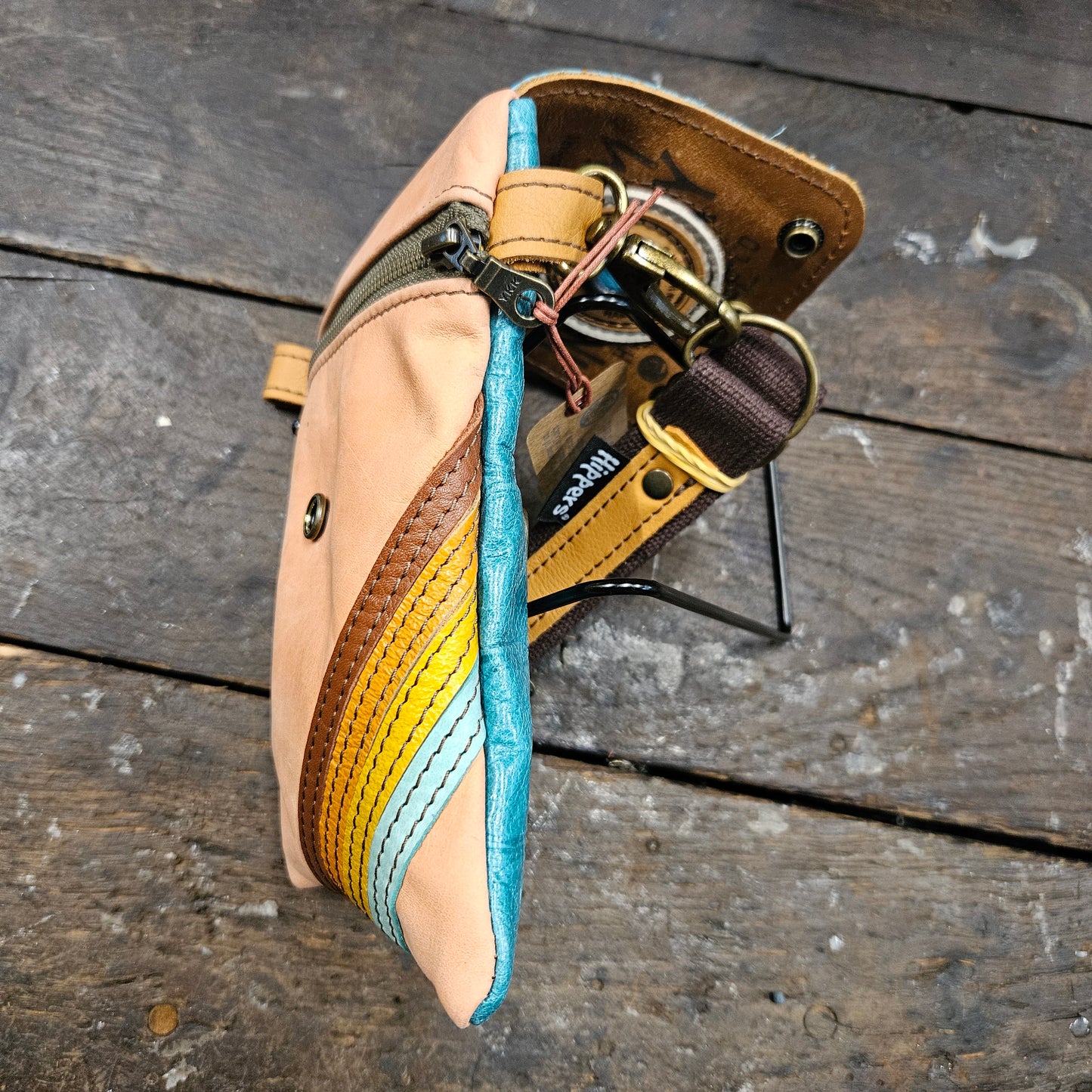 Hippers 2-zijdig vintage zalm/ crocoaqua