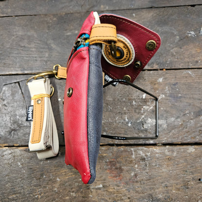 Hippers 2-zijdig vintage blauw/ rood