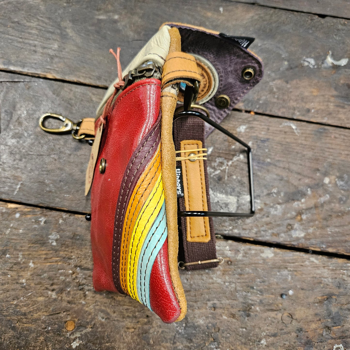 Hippers 2-zijdig vintage rood/ bruin