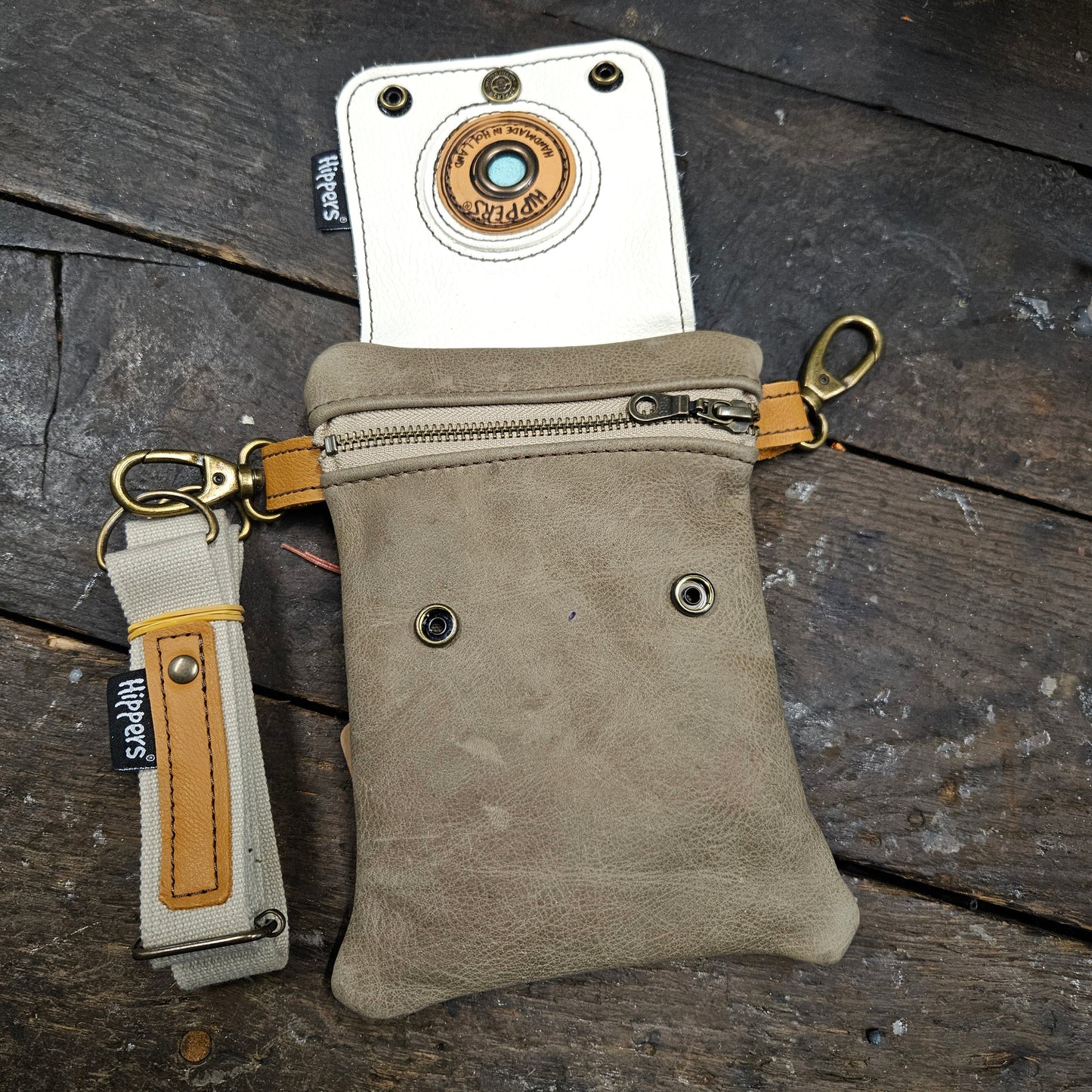 Hippers 2-zijdig vintage creme /taupe
