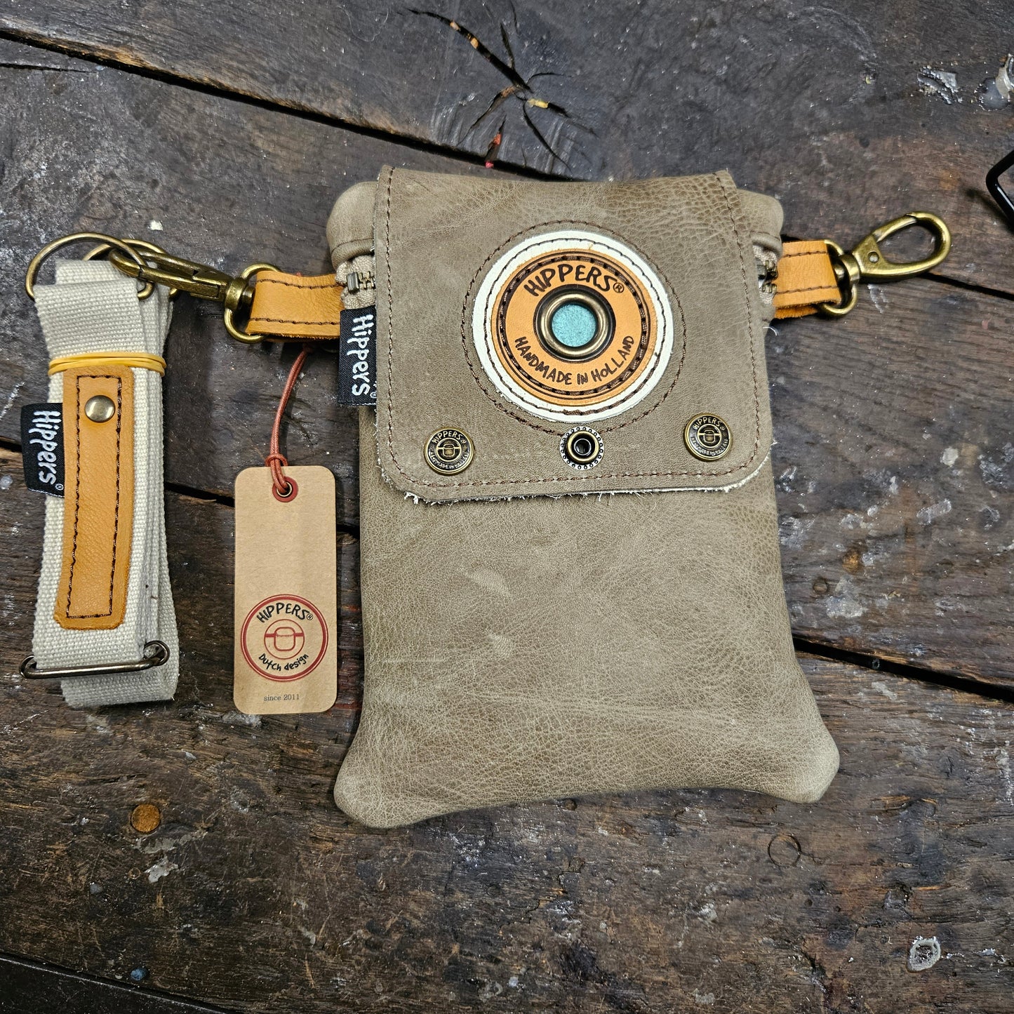 Hippers 2-zijdig vintage creme /taupe