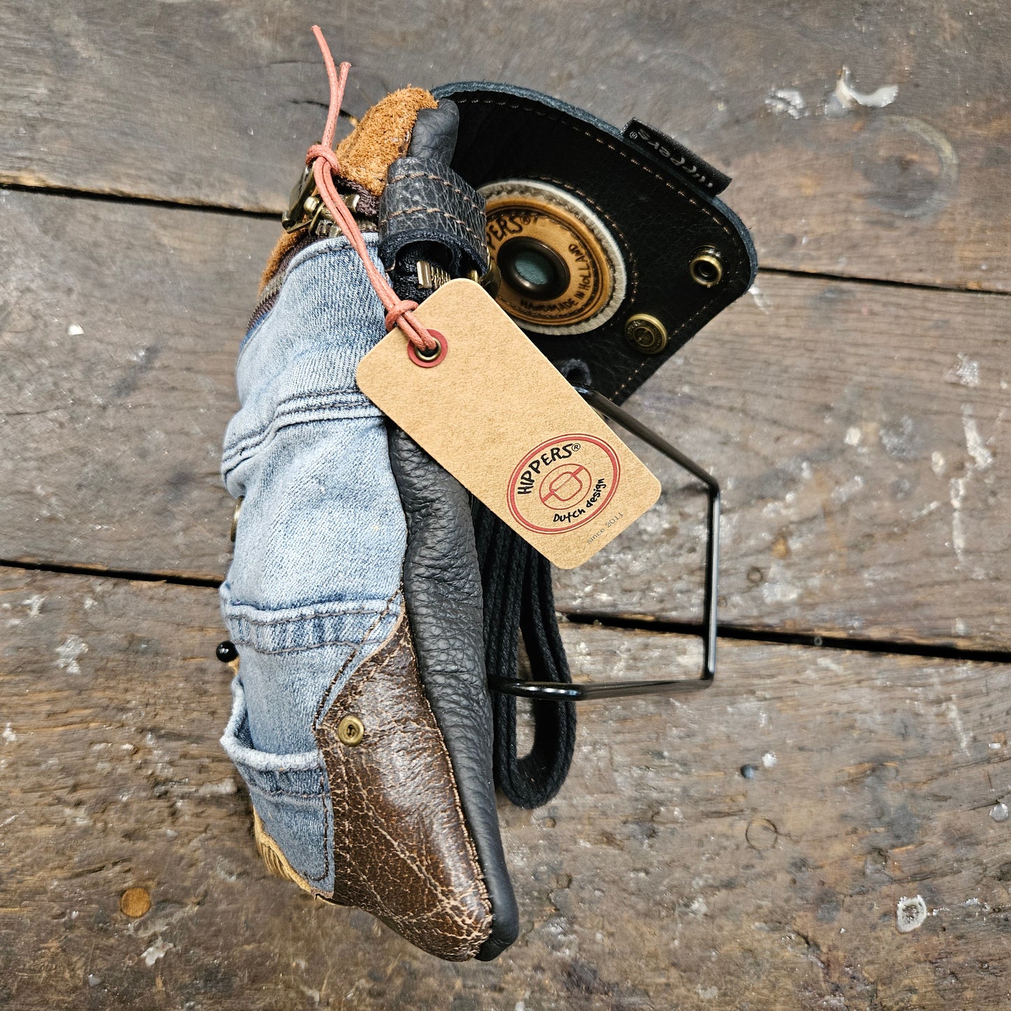 Hippers 2-zijdig jeans/zwart