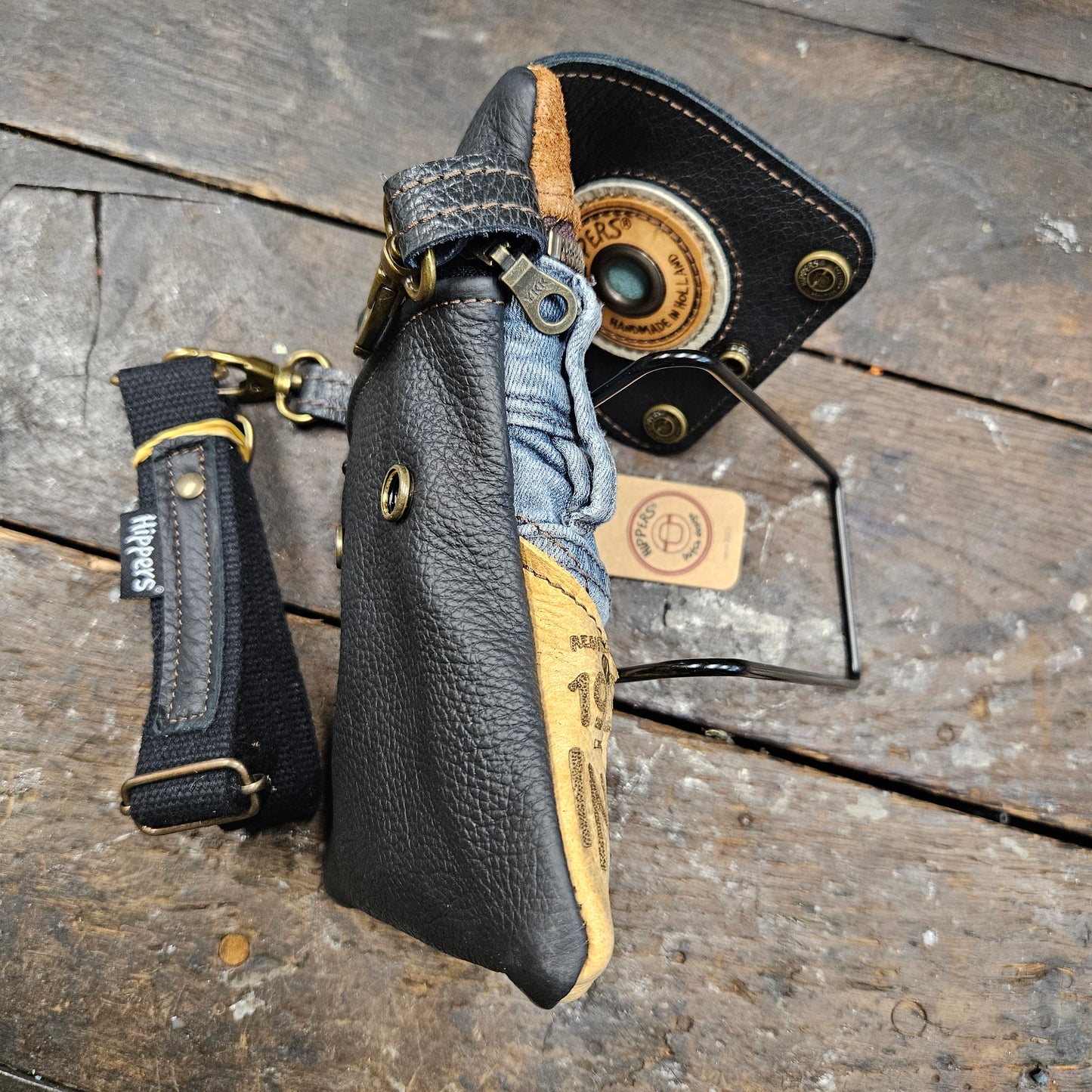 Hippers 2-zijdig jeans/zwart