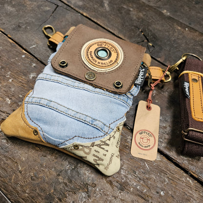 Hippers 2-zijdig jeans/lichtbruin