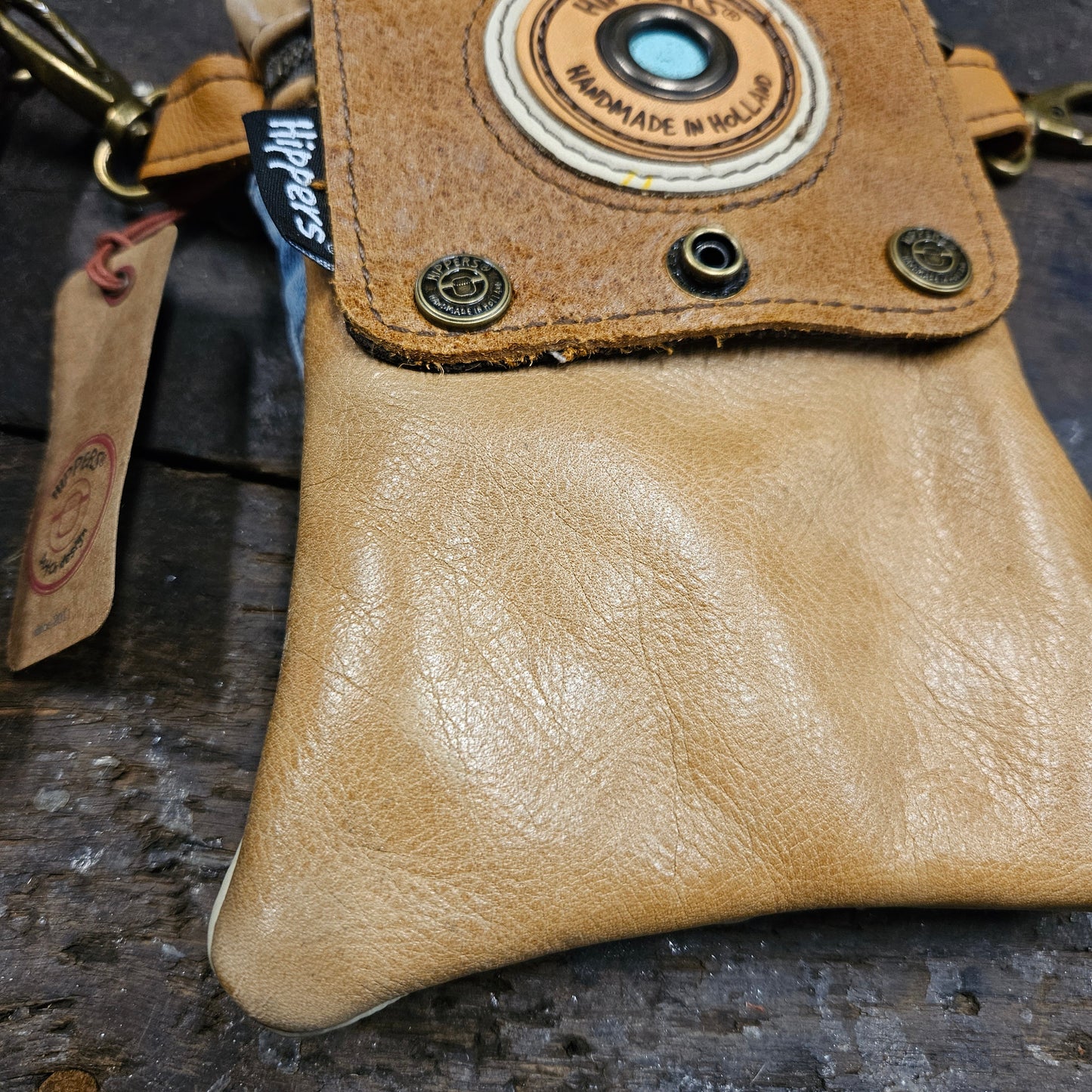 Hippers 2-zijdig jeans/lichtbruin