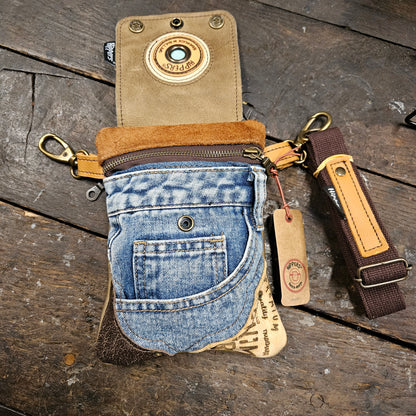Hippers 2-zijdig jeans/groenbruin