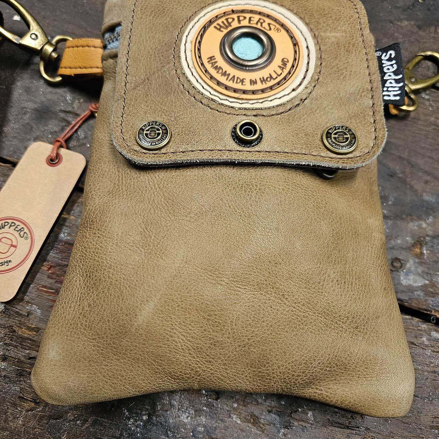 Hippers 2-zijdig jeans/groenbruin