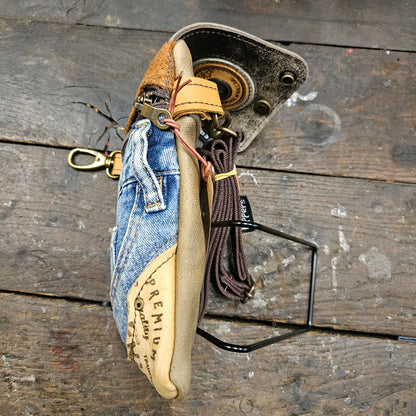 Hippers 2-zijdig jeans/groenbruin